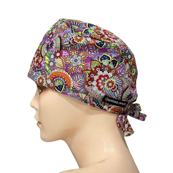 kaleiodoscope mandala surgical scrub cap