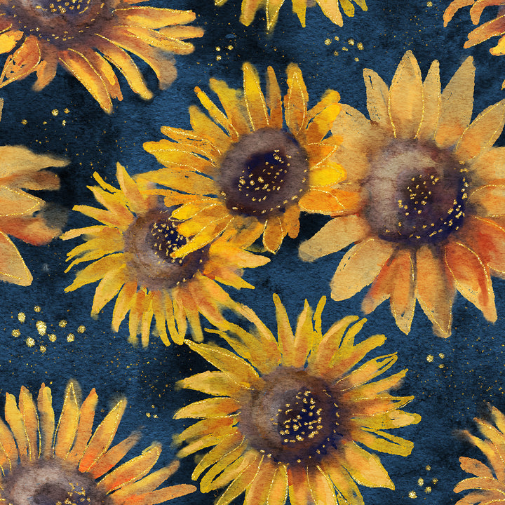 Sunflowers on Navy- Classic